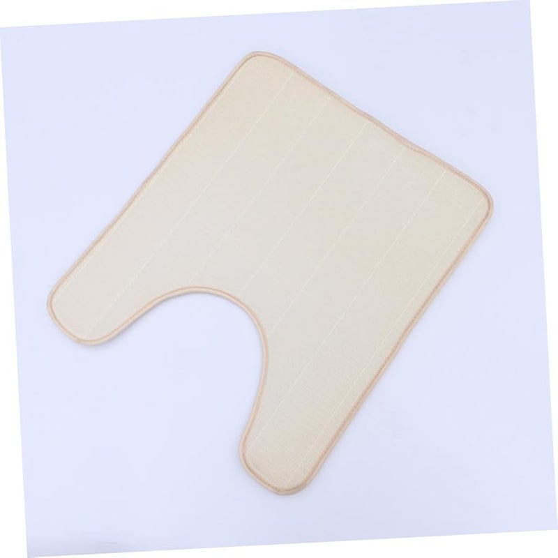 Light Brown Washable U Shaped Toilet Seat Cover Pad Portable Bathroom Mat - Image 3